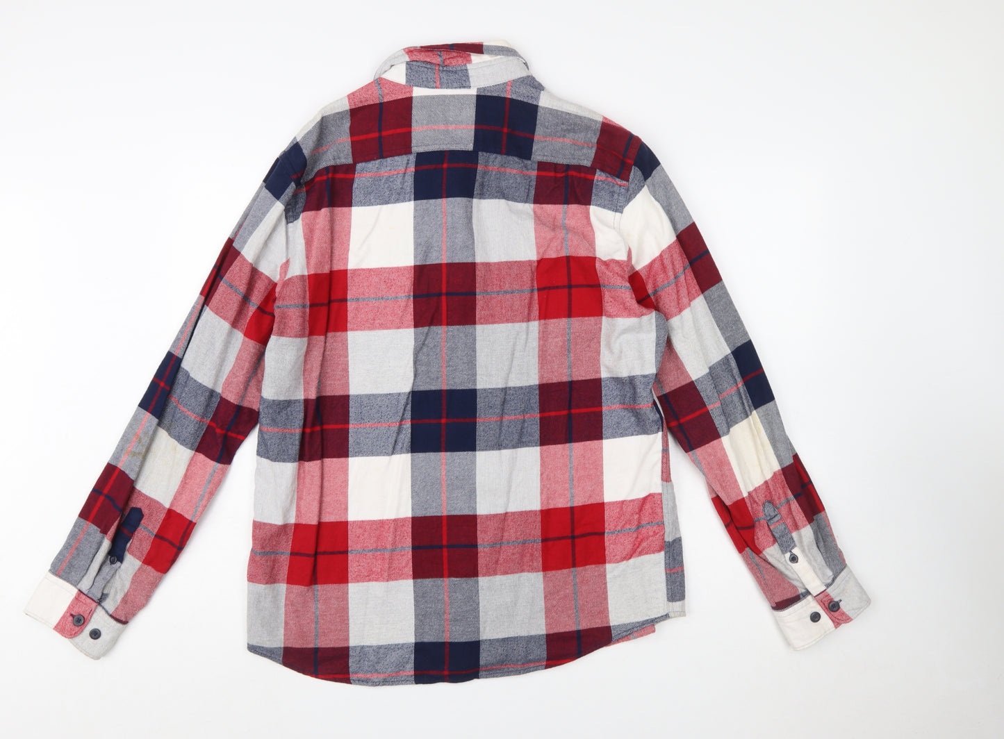Express Men's Red Plaid Flannel Button-Up Shirt Size L