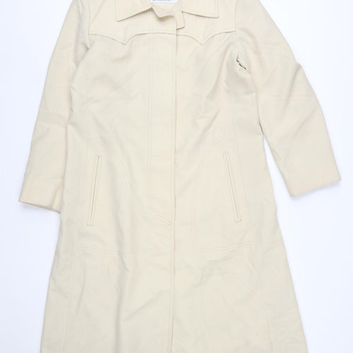 London Fog Women Beige Petite 10 Trench Coat Classic Long Water Resistant