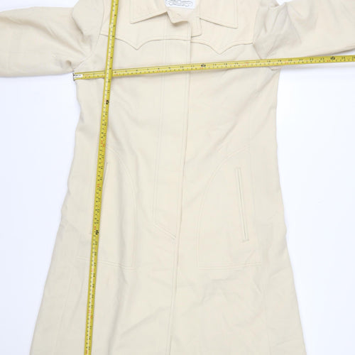 London Fog Women Beige Petite 10 Trench Coat Classic Long Water Resistant