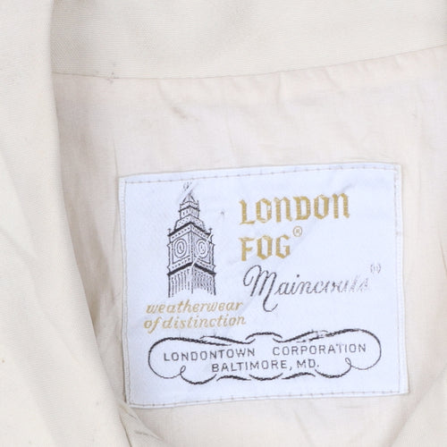 London Fog Women Beige Petite 10 Trench Coat Classic Long Water Resistant