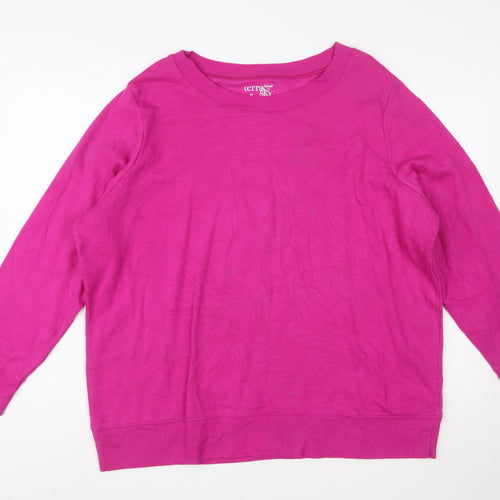 Terra & Sky Women's Pink Pullover Sweatshirt Size 18 Plus Cotton Blend