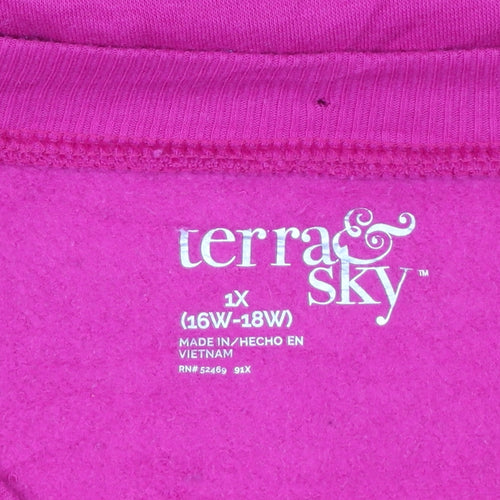 Terra & Sky Women's Pink Pullover Sweatshirt Size 18 Plus Cotton Blend