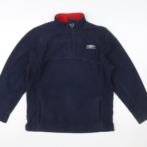 Umbro Boys Navy Fleece 1/2 Zip Sweatshirt Size 13 Years