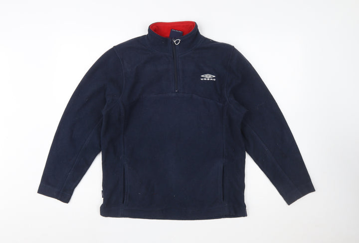 Umbro Boys Navy Fleece 1/2 Zip Sweatshirt Size 13 Years