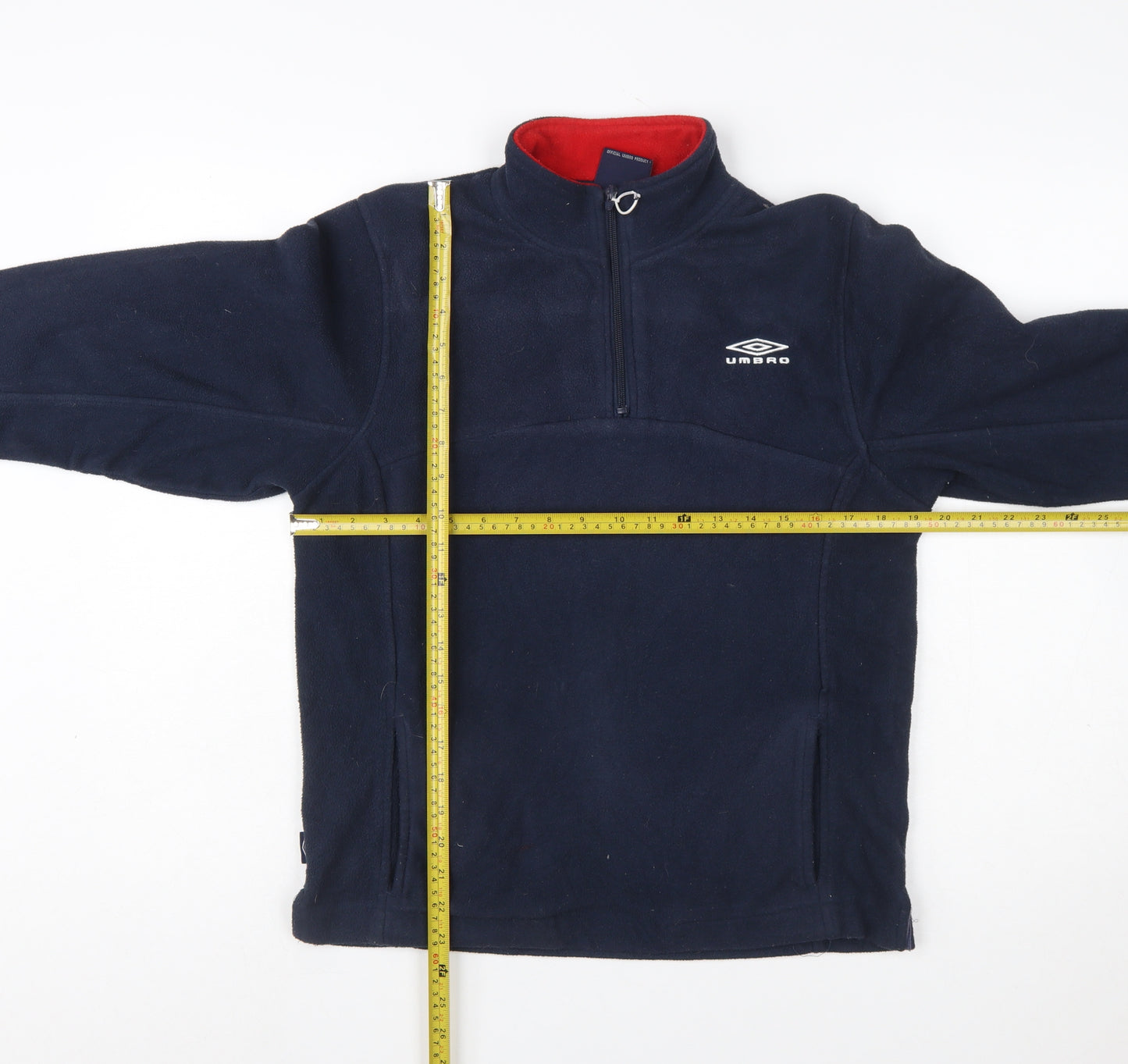 Umbro Boys Navy Fleece 1/2 Zip Sweatshirt Size 13 Years