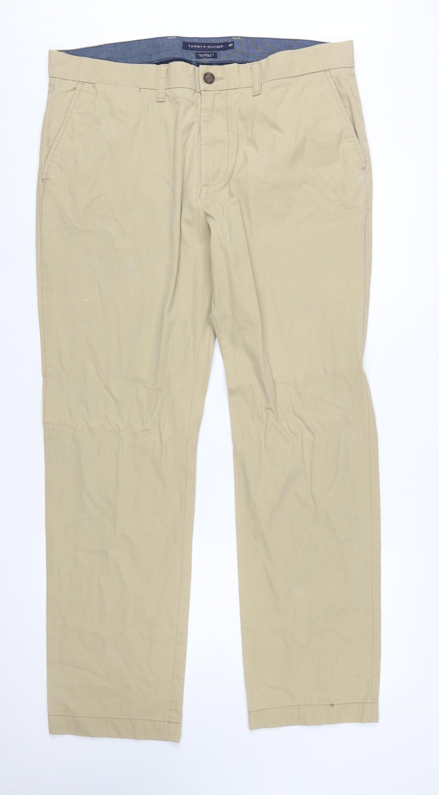 Tommy Hilfiger Men's Beige Chino Trousers 36W 32L Classic Fit