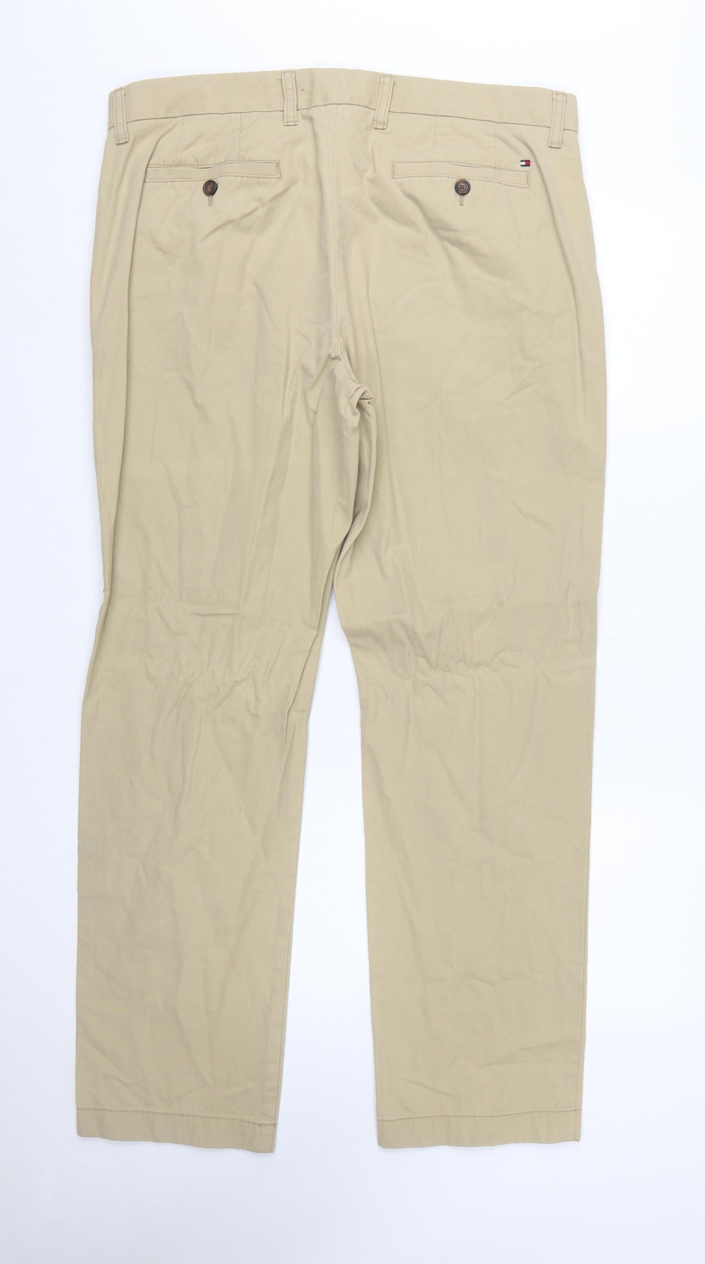 Tommy Hilfiger Men's Beige Chino Trousers 36W 32L Classic Fit