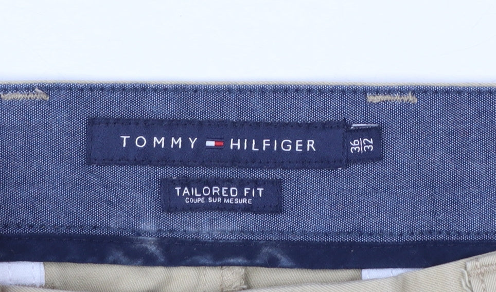 Tommy Hilfiger Men's Beige Chino Trousers 36W 32L Classic Fit