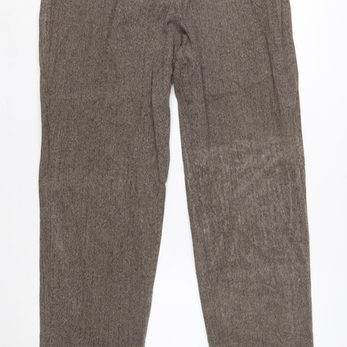 Lee Women’s Brown Herringbone Chino Trousers Size 12 Regular Fit
