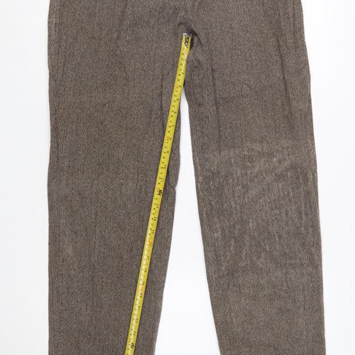 Lee Women’s Brown Herringbone Chino Trousers Size 12 Regular Fit