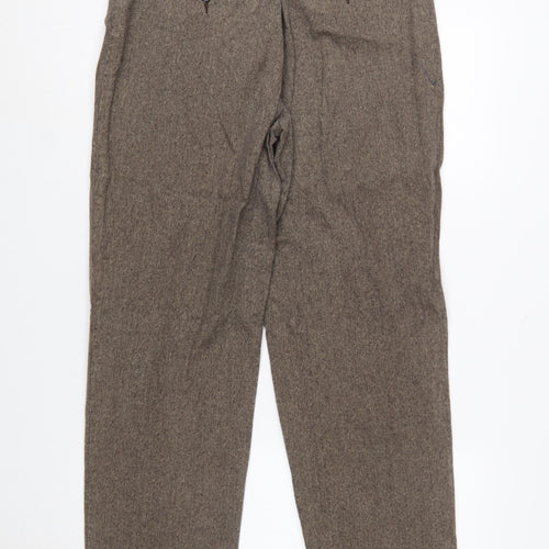 Lee Women’s Brown Herringbone Chino Trousers Size 12 Regular Fit