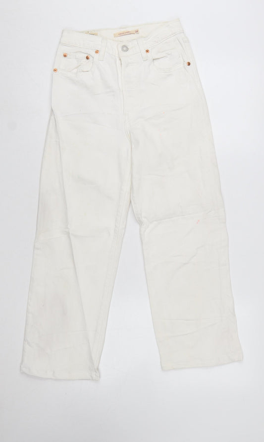 Levi's Premium Women's White Ribcage Straight Jeans Size 24