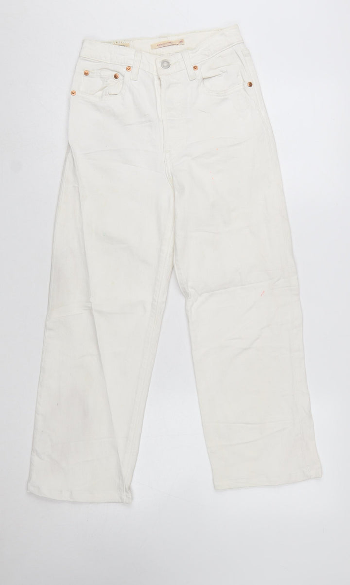 Levi's Premium Women's White Ribcage Straight Jeans Size 24