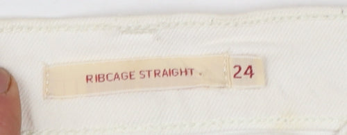 Levi's Premium Women's White Ribcage Straight Jeans Size 24