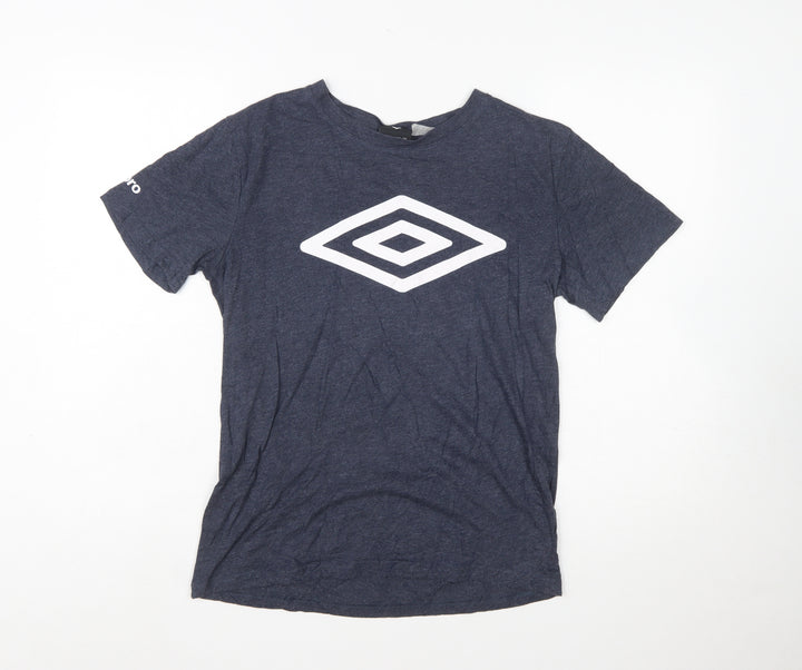 Umbro Men's Blue Small Sports Graphic Logo Crew Neck T-Shirt