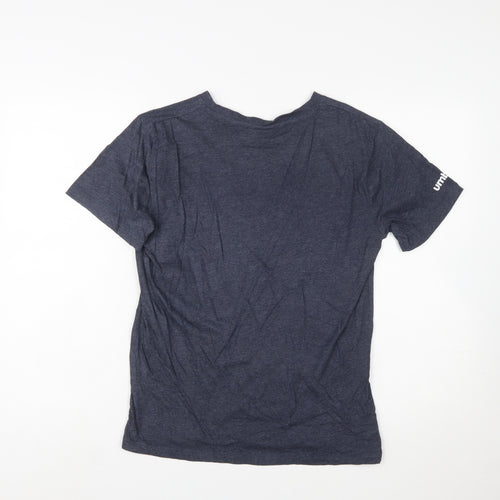 Umbro Men's Blue Small Sports Graphic Logo Crew Neck T-Shirt