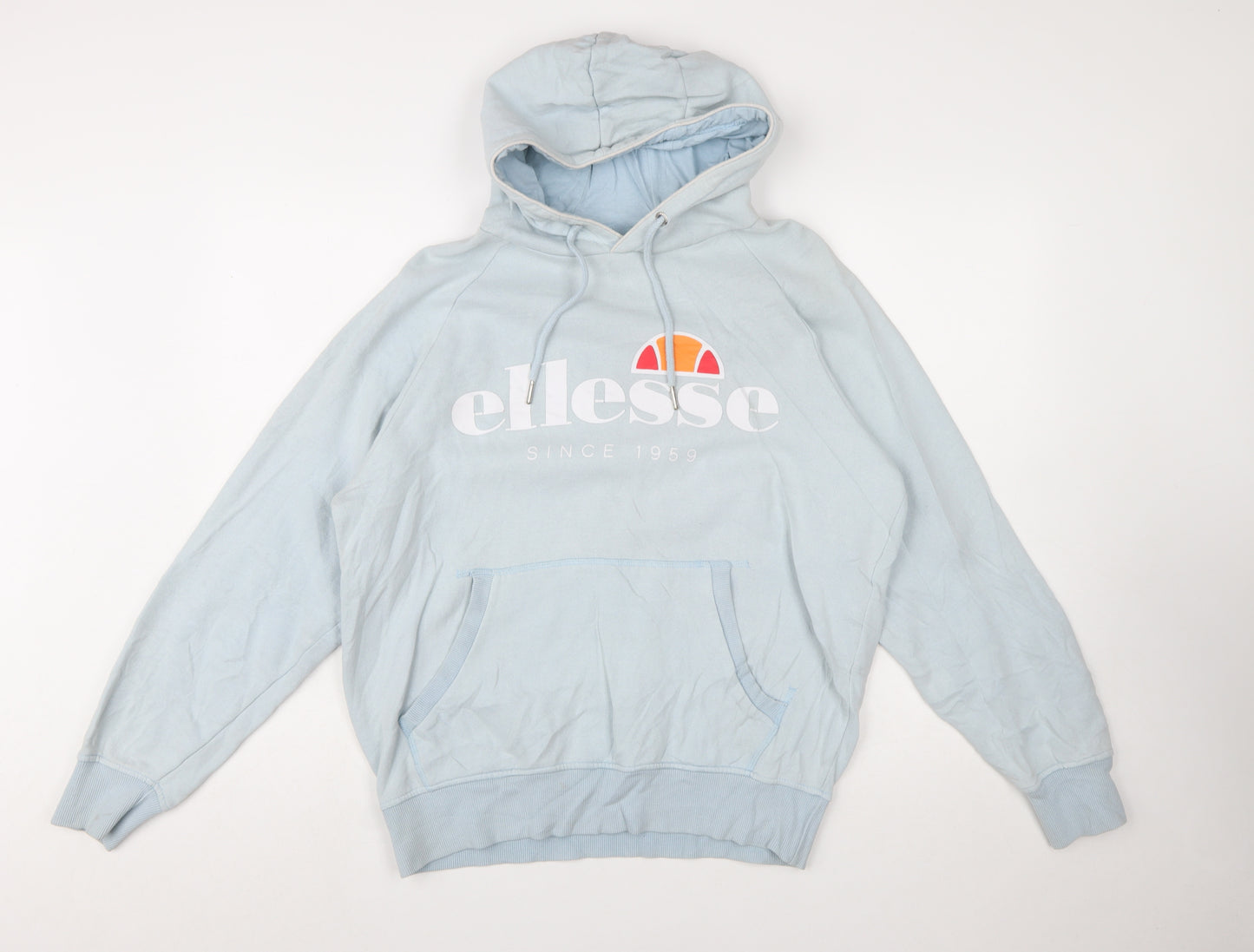 Ellesse Men's Blue Pullover Hoodie L Sports Logo Fleece