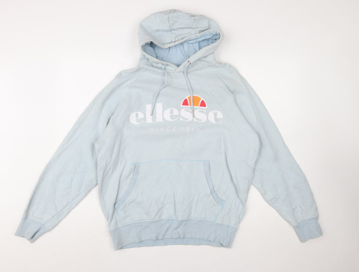 Ellesse Men's Blue Pullover Hoodie L Sports Logo Fleece