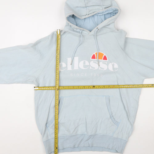 Ellesse Men's Blue Pullover Hoodie L Sports Logo Fleece