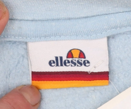Ellesse Men's Blue Pullover Hoodie L Sports Logo Fleece