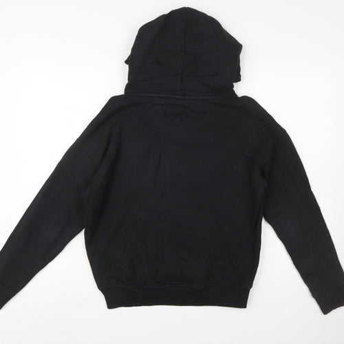 Tommy Jeans Women Black Small Pullover Hoodie Cotton Casual