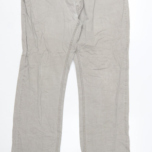 Levi Strauss Men's Beige Straight Fit Jeans 36W 34L Cotton Denim