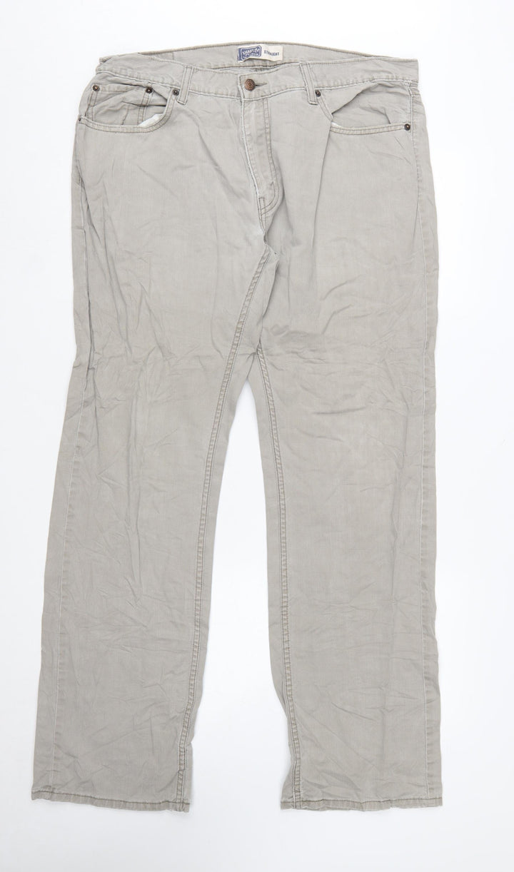 Levi Strauss Men's Beige Straight Fit Jeans 36W 34L Cotton Denim