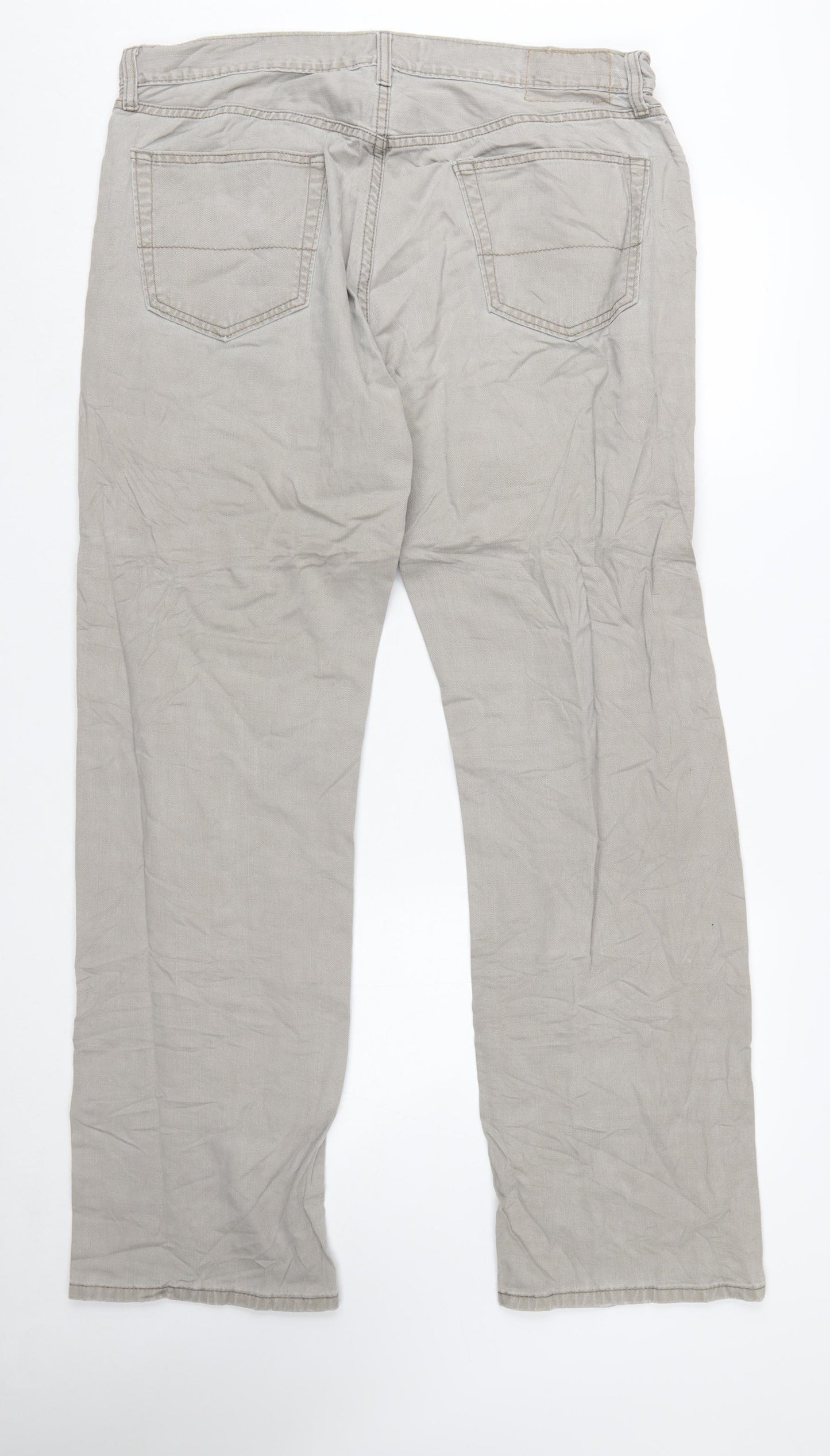 Levi Strauss Men's Beige Straight Fit Jeans 36W 34L Cotton Denim