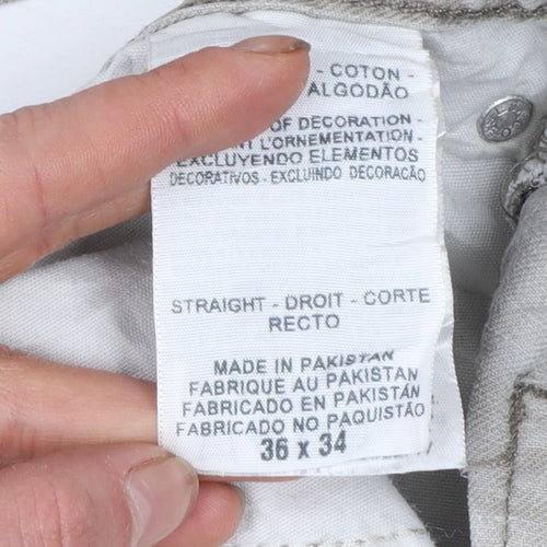 Levi Strauss Men's Beige Straight Fit Jeans 36W 34L Cotton Denim