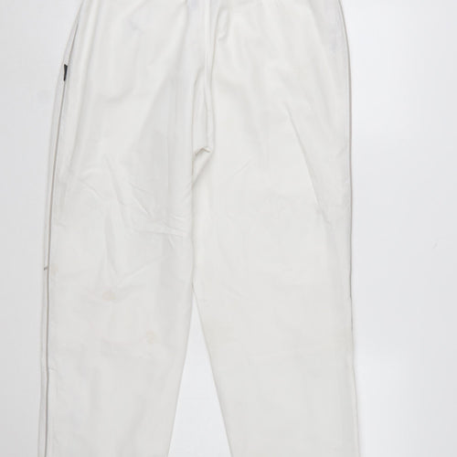 Adidas Men's White Polyester Jogger Trousers Size M