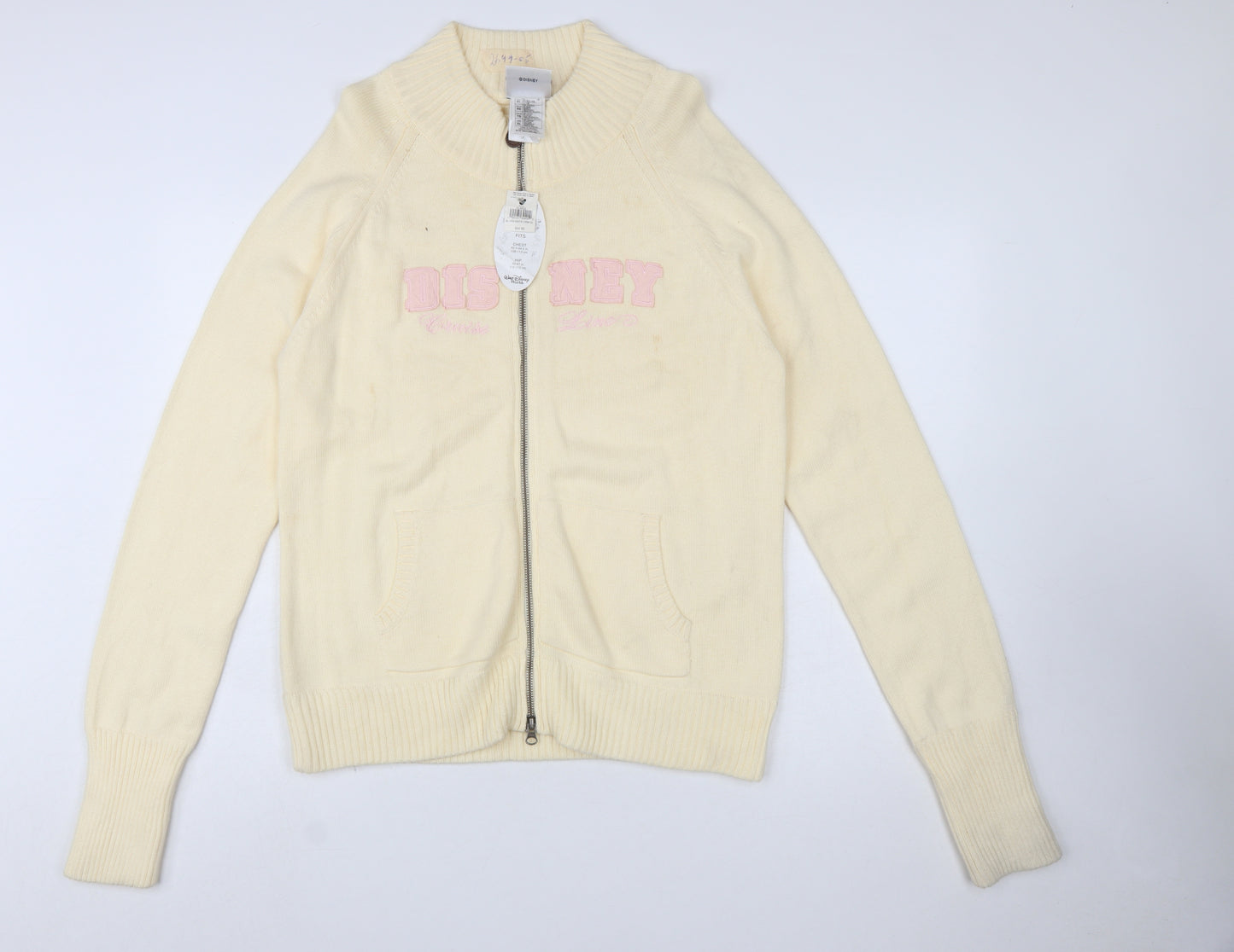 Disney Women’s Ivory Full Zip Mock Neck Jumper XL Cruise Line
