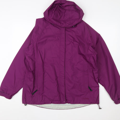 L.L.Bean Women's Purple Waterproof Hooded Rain Jacket L Regular