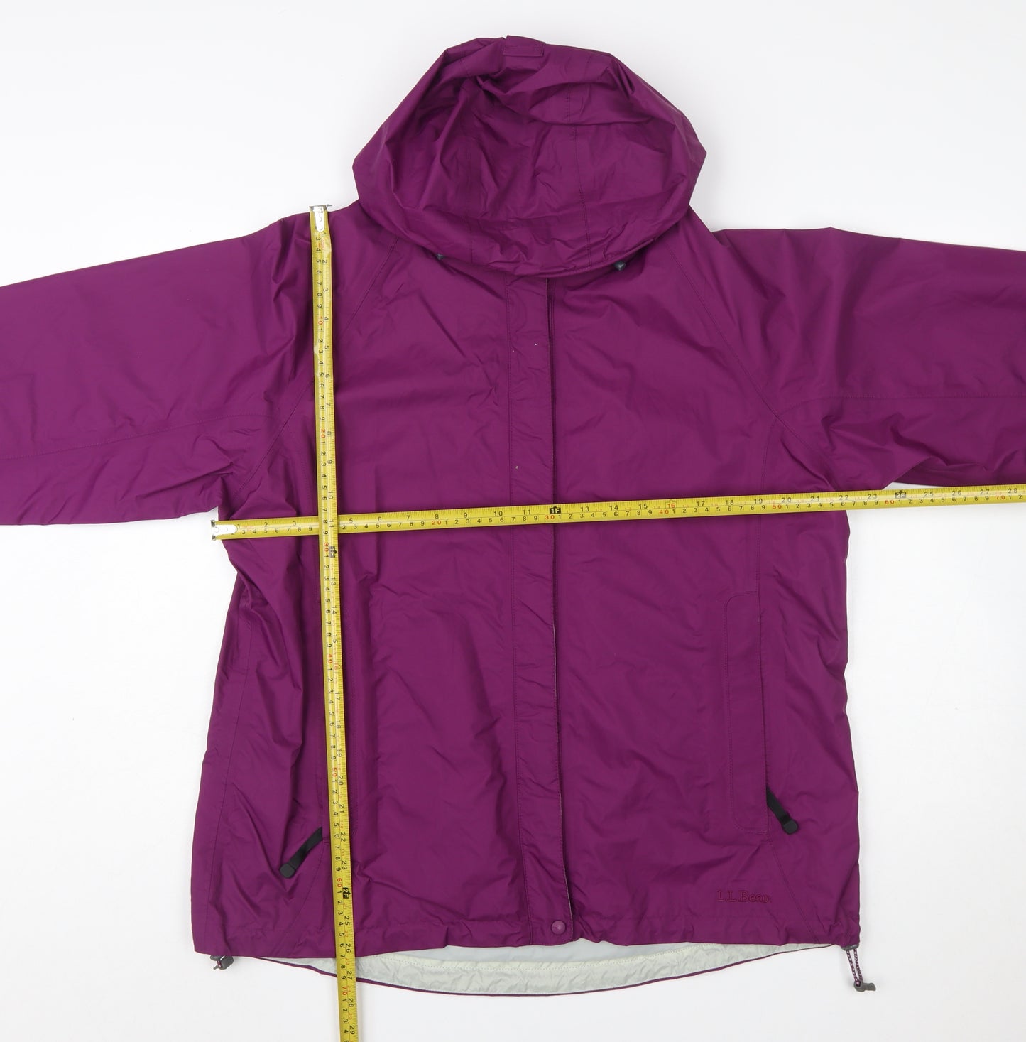 L.L.Bean Women's Purple Waterproof Hooded Rain Jacket L Regular