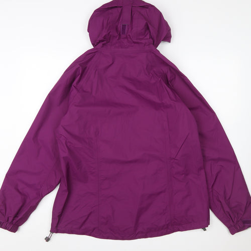 L.L.Bean Women's Purple Waterproof Hooded Rain Jacket L Regular