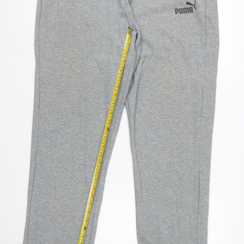 Puma Men Grey 2XL Regular Fit Sweatpants Cotton Blend