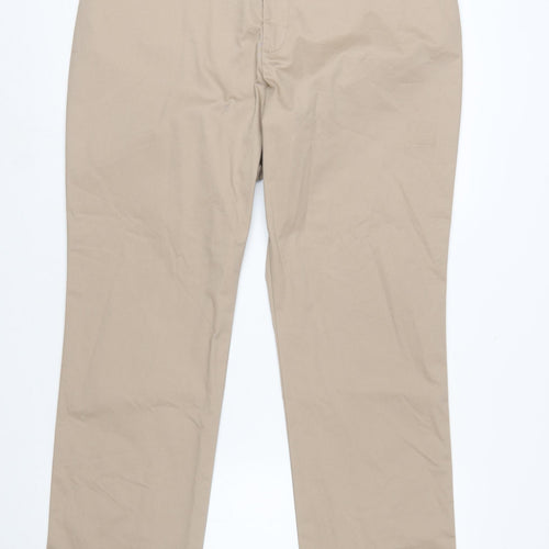 Lee Women’s Beige Straight Leg Chino Trousers Size 16 Cotton Blend