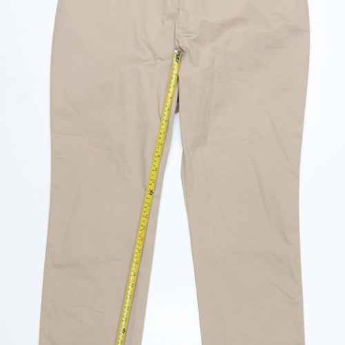 Lee Women’s Beige Straight Leg Chino Trousers Size 16 Cotton Blend