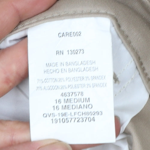 Lee Women’s Beige Straight Leg Chino Trousers Size 16 Cotton Blend