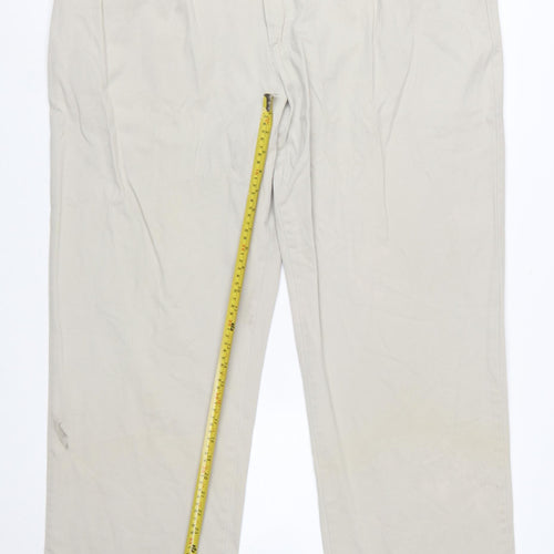 Lee Men’s Beige Chino Trousers 42x32 Regular Fit Cotton Stretch