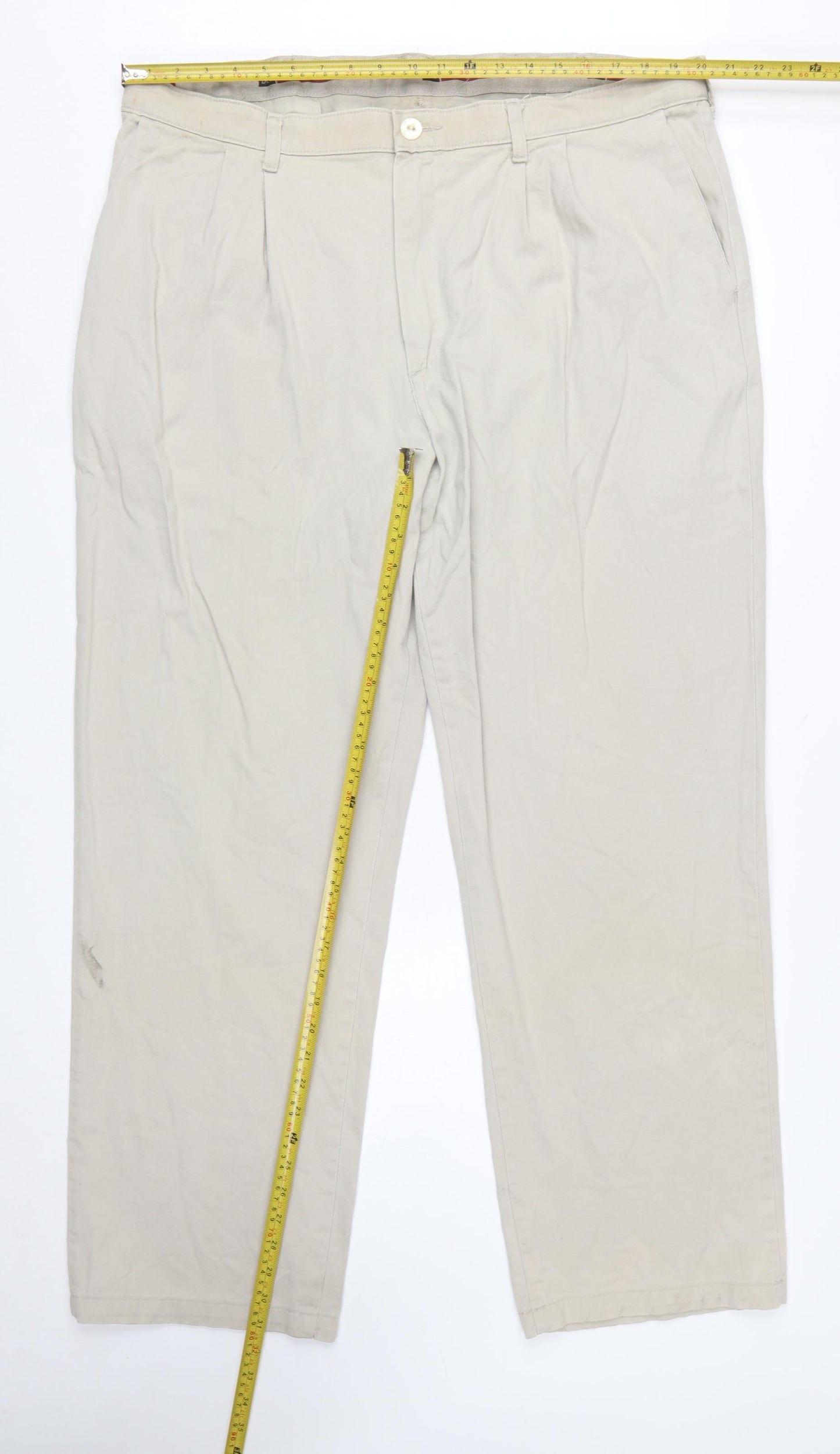 Lee Men’s Beige Chino Trousers 42x32 Regular Fit Cotton Stretch