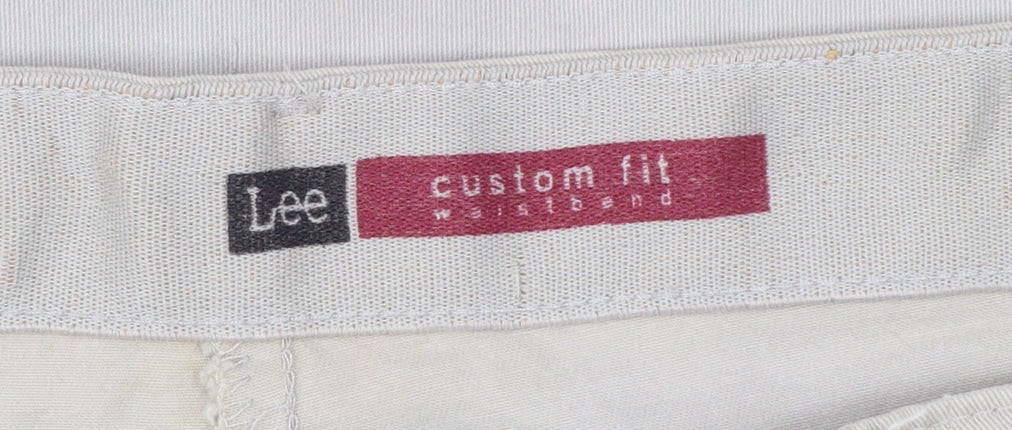 Lee Men’s Beige Chino Trousers 42x32 Regular Fit Cotton Stretch