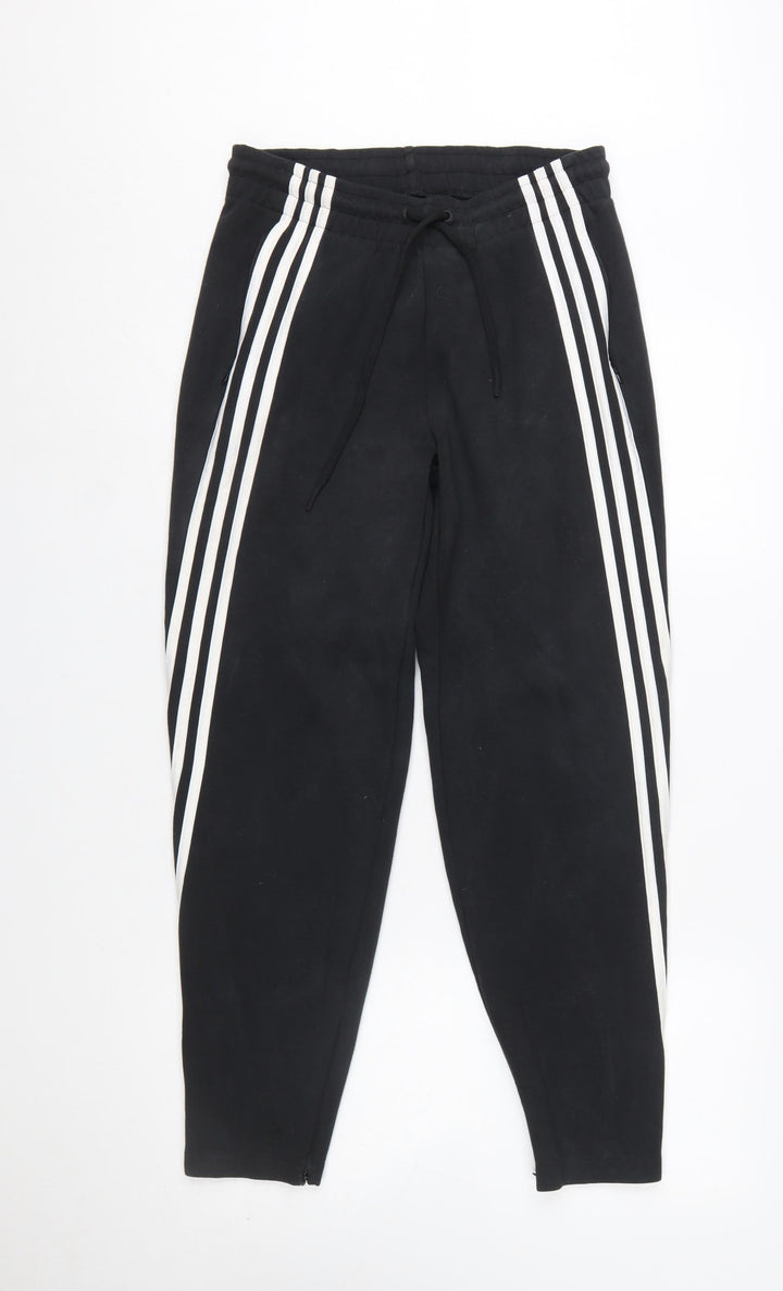 Adidas Women’s Black Jogger Trousers S with White Stripes