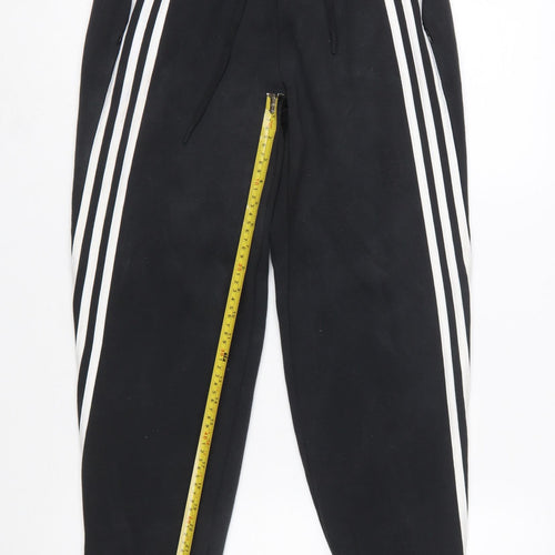 Adidas Women’s Black Jogger Trousers S with White Stripes
