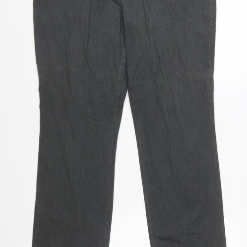Lee Women’s Grey Straight Leg Mid Rise Relaxed Fit Trousers Size 14