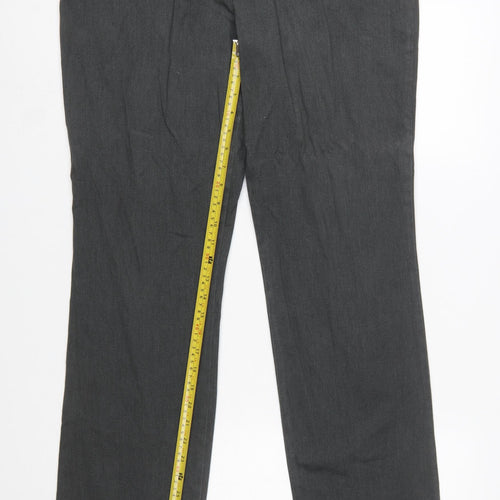 Lee Women’s Grey Straight Leg Mid Rise Relaxed Fit Trousers Size 14
