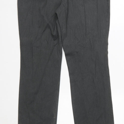 Lee Women’s Grey Straight Leg Mid Rise Relaxed Fit Trousers Size 14
