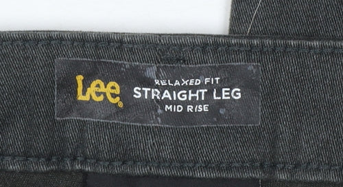 Lee Women’s Grey Straight Leg Mid Rise Relaxed Fit Trousers Size 14