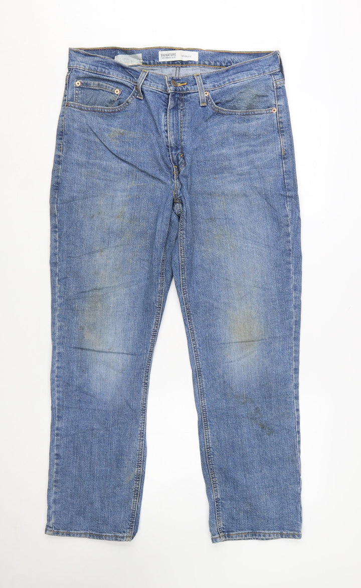 Levi Strauss Men's Blue Straight Denim Jeans W34 L30 Athletic Fit