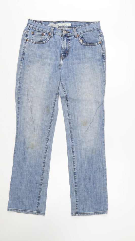 Levi's Women's Blue Size 4 Petite Straight Leg Stretch Jeans