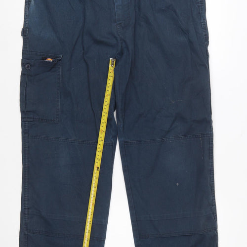 Dickies Men's Blue Cargo Trousers Size 38R Cotton Workwear
